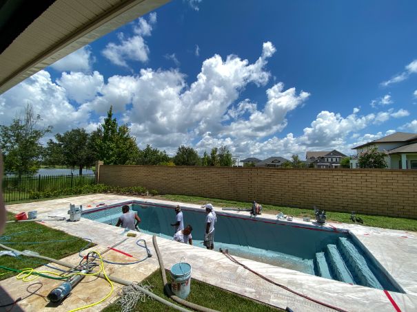 Decking Around Swimming Pool